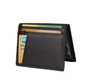 Super Slim Soft Wallet 100% Genuine Leather Mini Credit Card Wallet Purse Card Holders Men Wallet Thin Small 7