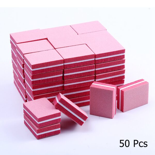 10/25/50pcs lot Double-sided Mini Nail File Blocks Colorful Sponge Nail Polish Sanding Buffer Strips Polishing Manicure Tools 4