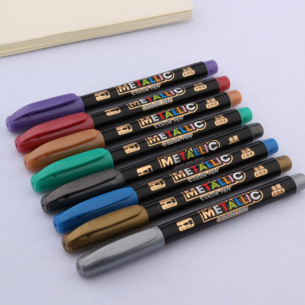 8pc set metalli color Pen Art Marker brush pen mark write Stationery Student Office school supplies Calligraphy pen 6