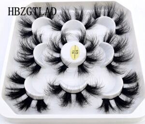 New 5Pairs 25mm 3D Mink Lashes Bulk Faux with Custom Box Wispy Natural Mink Lashes Pack Short Wholesales Natural False Eyelashes 7