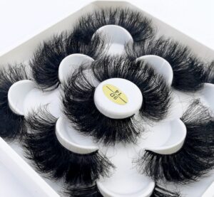 New 5Pairs 25mm 3D Mink Lashes Bulk Faux with Custom Box Wispy Natural Mink Lashes Pack Short Wholesales Natural False Eyelashes 31