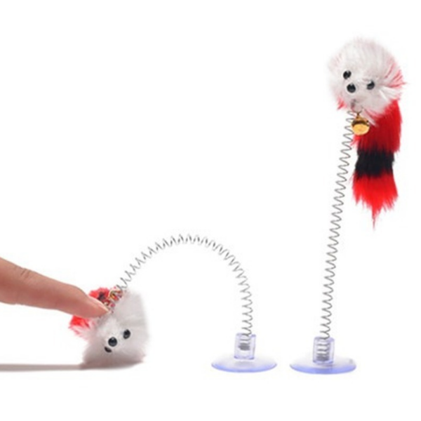 Cartoon Pet Cat Toy Stick Feather Rod Mouse Toy with Mini Bell Cat Catcher Teaser Interactive Cat Toy Kitten игрушки для кошек 2