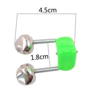 OUTKIT 5pcs/lot Fishing Bite Alarms Fishing Rod Bell Rod Clamp Tip Clip Bells Ring Green ABS Fishing Accessory Outdoor Metal 2