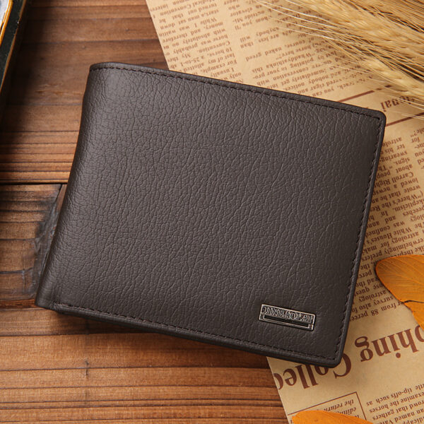 100% Genuine Leather Men Wallets Premium Product Real Cowhide Wallets for Man Short Black Walet Portefeuille Homme 9