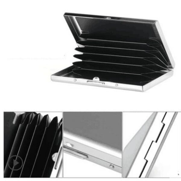 Fashion Aluminum Antimagnetic Card Holder Women Men Metal Credit Card Business Card Holders Organizer Purse Wallet 4