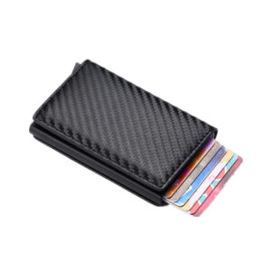 New Men women smart wallet Credit Bank card holder fashion purse Aluminum alloy Business Casual Mini wallet Brand PU Purse 1