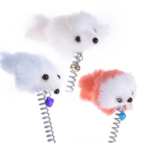 Cartoon Pet Cat Toy Stick Feather Rod Mouse Toy with Mini Bell Cat Catcher Teaser Interactive Cat Toy Kitten игрушки для кошек 4