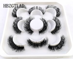 New 5Pairs 25mm 3D Mink Lashes Bulk Faux with Custom Box Wispy Natural Mink Lashes Pack Short Wholesales Natural False Eyelashes 23