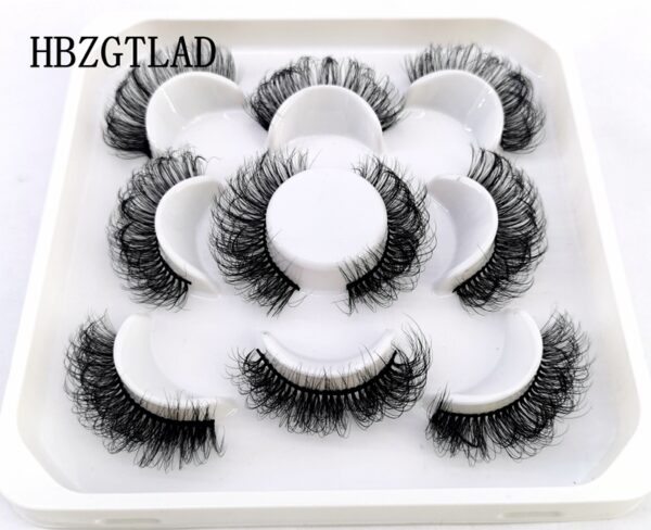 New 5Pairs 25mm 3D Mink Lashes Bulk Faux with Custom Box Wispy Natural Mink Lashes Pack Short Wholesales Natural False Eyelashes 23