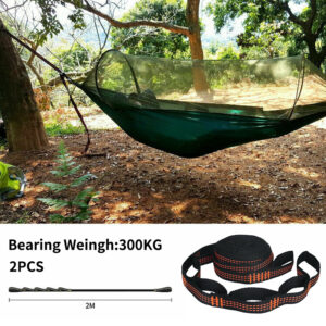 2Pcs Hammock Straps Special Reinforced Polyester Straps 5 Ring High Load-Bearing Barbed Black Outdoor Camping Hammock Straps 2