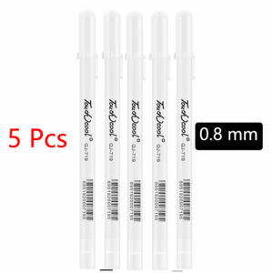 1/3/5 Pcs White Marker Pens 2.0mm Oily Waterproof White Gel Pen DIY Graffiti Sketching Markers Stationery Wrting School Supplies 8