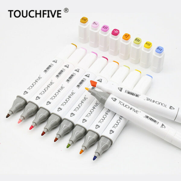 TOUCHFIVE 1 pcs matching Art Markers Brush Pen Sketch Alcohol Based Markers Dual Head Manga Drawing Pens Art Supplies 2