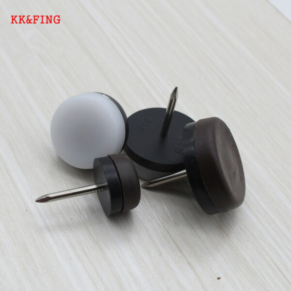 KK&FING 20 PCS Chair Table Furniture Leg Bottom Feet Plastic Pads Glides Skid Nail Wood Floor Furniture Protector Noise Killer 3