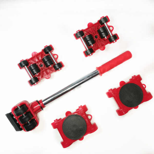 5 Pcs Set Dropshipping Furniture Mover Set Furniture Mover Tool Transport Lifter Heavy Stuffs Moving Wheel Roller Bar Hand Tools 1