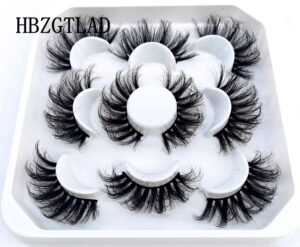 New 5Pairs 25mm 3D Mink Lashes Bulk Faux with Custom Box Wispy Natural Mink Lashes Pack Short Wholesales Natural False Eyelashes 17