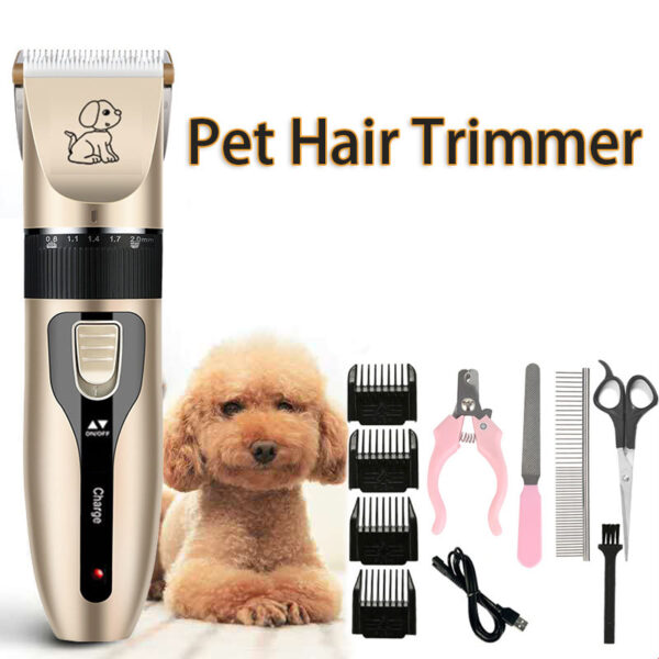 Dog Hair Clipper pet Hair Trimmer Puppy Grooming Electric Shaver Set Cat Accessories Ceramic Blade Recharge Profession supplies 1