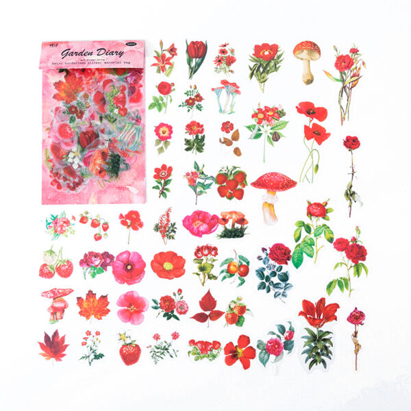 Mr.paper 40Pcs/Bag Plant Flower Series Decorative Diary Sticker Scrapbook Planner Decorative Stationery Sticker 18