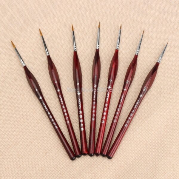 7Pcs Professional Sable Hair Paint Brush Set - Miniature Art Brushes for Drawing Gouache Oil Painting Brush Art Supplies 2