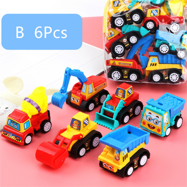 6pcs Car Model Toy Pull Back Car Toys Mobile Vehicle Fire Truck Taxi Model Kid Mini Cars Boy Toys Gift Diecasts Toy for Children 4