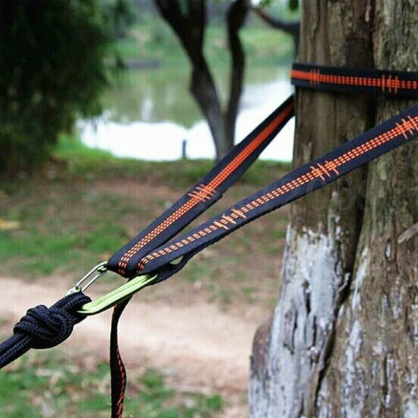 2Pcs Hammock Straps Special Reinforced Polyester Straps 5 Ring High Load-Bearing Barbed Black Outdoor Camping Hammock Straps 3