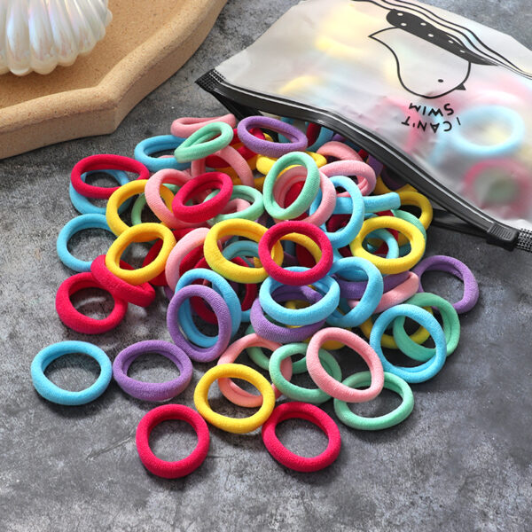 60/100pcs/Set Elastic Hair Bands Girls Hair Accessories Colorful Nylon Headband Kids Ponytail Holder Scrunchie Ornaments Gift 6