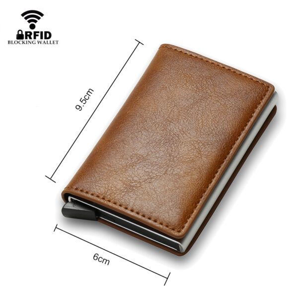 DIENQI Carbon Fiber Card Holder Wallets Men Brand Rfid Black Magic Trifold Leather Slim Mini Wallet Small Money Bag Male Purses 4