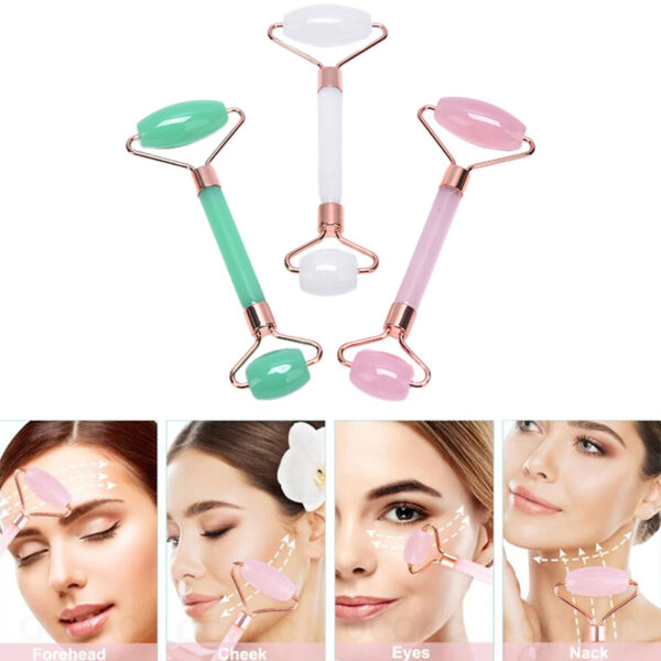 2pcs/set Face Spa Massager Neck Roller Gua Sha Scraper Board Face Lift Up Wrinkle Remover Face Roller Scraper Set 3