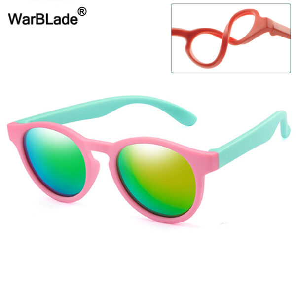 WarBlade Round Polarized Kids Sunglasses Silicone Flexible Safety Children Sun Glasses Fashion Boys Girls Shades Eyewear UV400 6