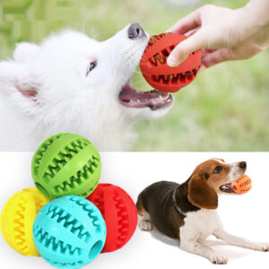 Pet Dog Toy Interactive Rubber Balls for Small Large Dogs Puppy Cat Chewing Toys Pet Tooth Cleaning Indestructible Dog Food Ball 2