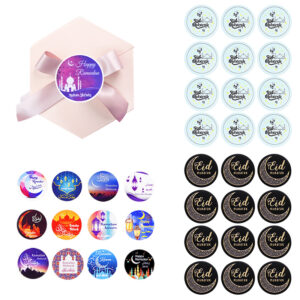 60/120pcs Ramadan EID Mubarak Decorations Paper Sticker Gift Lable Seal Sticker Islamic Muslim Eid al-fitr Decoration Supplies 2