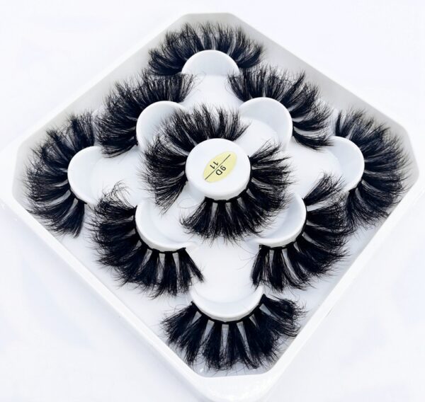 New 5Pairs 25mm 3D Mink Lashes Bulk Faux with Custom Box Wispy Natural Mink Lashes Pack Short Wholesales Natural False Eyelashes 35