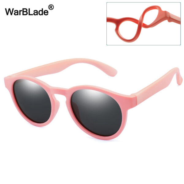 WarBlade Round Polarized Kids Sunglasses Silicone Flexible Safety Children Sun Glasses Fashion Boys Girls Shades Eyewear UV400 3