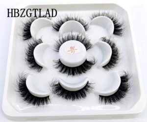 New 5Pairs 25mm 3D Mink Lashes Bulk Faux with Custom Box Wispy Natural Mink Lashes Pack Short Wholesales Natural False Eyelashes 38