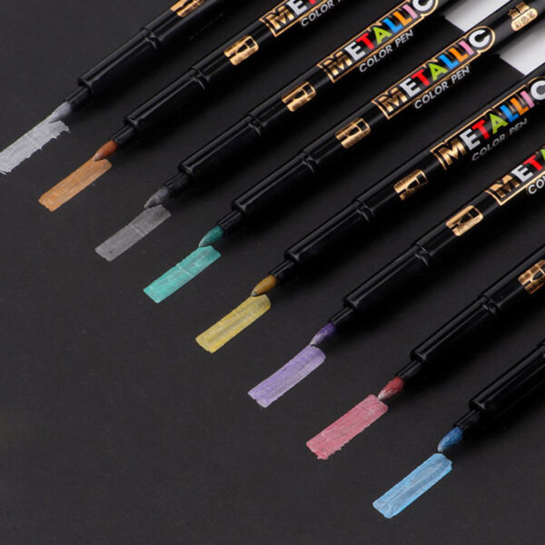 8pc set metalli color Pen Art Marker brush pen mark write Stationery Student Office school supplies Calligraphy pen 1