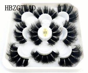 New 5Pairs 25mm 3D Mink Lashes Bulk Faux with Custom Box Wispy Natural Mink Lashes Pack Short Wholesales Natural False Eyelashes 29