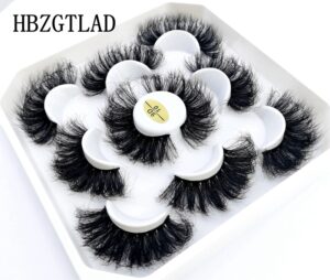 New 5Pairs 25mm 3D Mink Lashes Bulk Faux with Custom Box Wispy Natural Mink Lashes Pack Short Wholesales Natural False Eyelashes 34