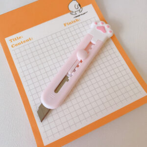 1 PCS Cute Girly Pink Cat Paw Alloy Mini Portalble Utility Knife Cutter Letter Envelope Opener Mail Knife School Office Supplies 6