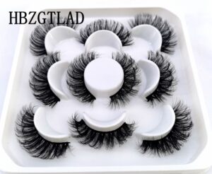 New 5Pairs 25mm 3D Mink Lashes Bulk Faux with Custom Box Wispy Natural Mink Lashes Pack Short Wholesales Natural False Eyelashes 24