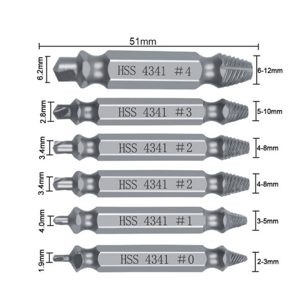 Damaged Screw Extractor Drill Bit Set 3/4/5/6Pcs Stripped Broken Screw Bolt Extractor Remover Easily Take Out Demolition Tools 2