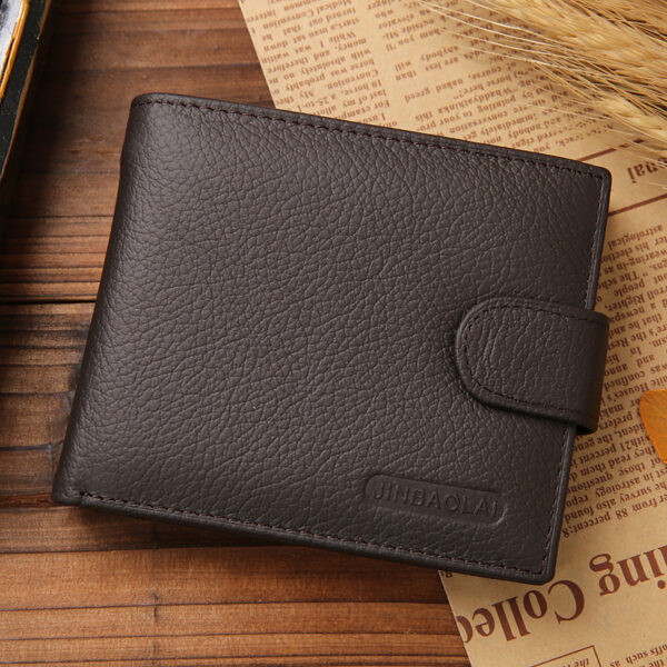 100% Genuine Leather Men Wallets Premium Product Real Cowhide Wallets for Man Short Black Walet Portefeuille Homme 7