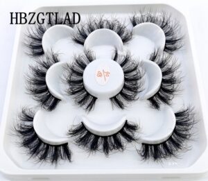 New 5Pairs 25mm 3D Mink Lashes Bulk Faux with Custom Box Wispy Natural Mink Lashes Pack Short Wholesales Natural False Eyelashes 41