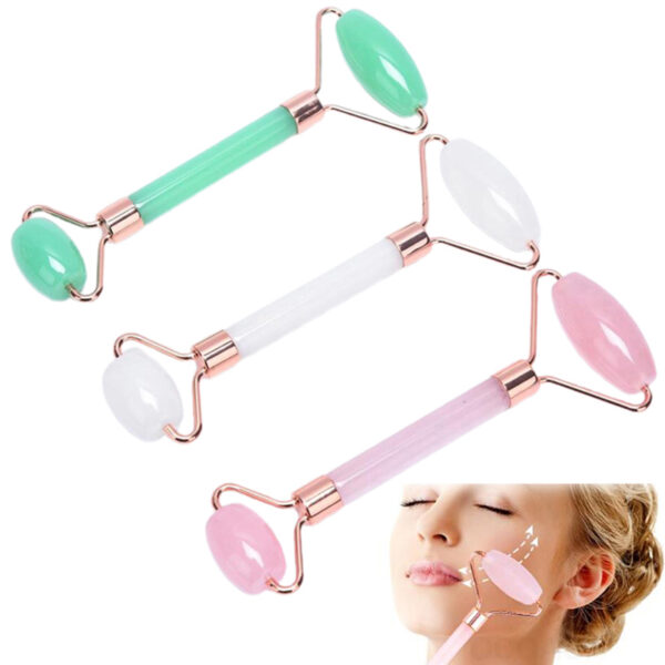 2pcs/set Face Spa Massager Neck Roller Gua Sha Scraper Board Face Lift Up Wrinkle Remover Face Roller Scraper Set 5