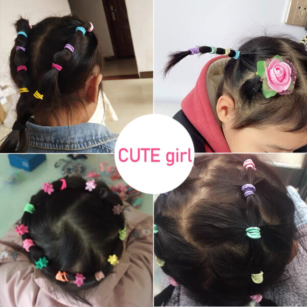 New 100pcs/lot Hair bands Girl Candy Color Elastic Rubber Band Hair band Child Baby Headband Scrunchie Hair Accessories for hair 2