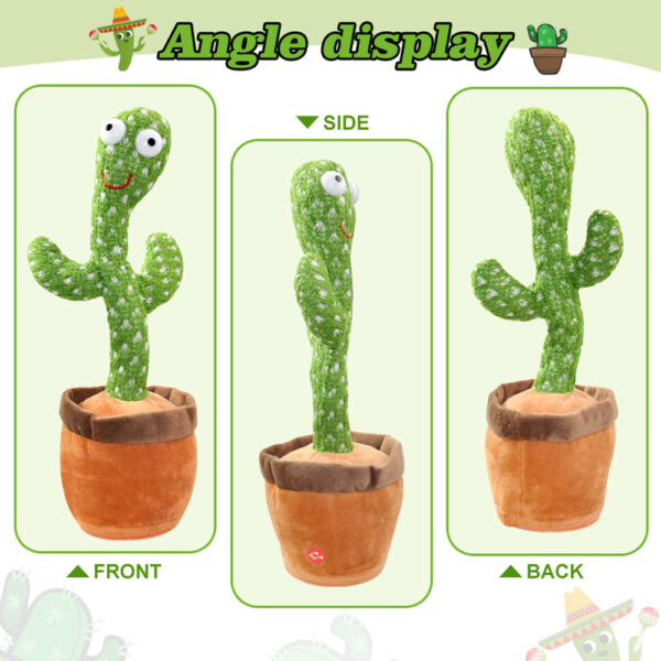 Dancing Cactus Repeat Talking Toy Electronic Plush Toys Can Sing Record Lighten Battery USB Charging Early Education Funny Gift 5