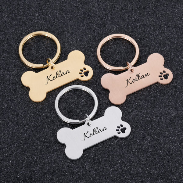 Personalized Collar Pet ID Tag Engraved Pet ID Name for Cat Puppy Dog Tag Pendant Keyring Bone Tag Pet Accessories Dropshipping 2