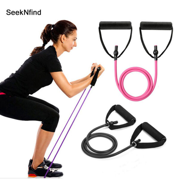 5 Levels Resistance Bands with Handles Yoga Pull Rope Elastic Fitness Exercise Tube Band for Home Workouts Strength Training 2