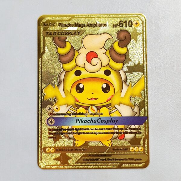 Metal Pokemon Cards Vmax Metal Pokemon Letters Pikachu Mewtwo Charizard Vmax Ex Golden Shiny Letters Game Collection Card Toys 5