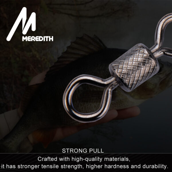 Meredith 50PCS/Lot Fishing Swivels Ball Bearing Swivel with Safety Snap Solid Rings Rolling Swivel for Carp Fishing Accessories 3