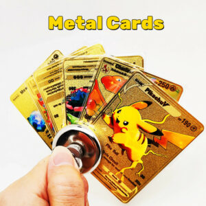 Metal Pokemon Cards Vmax Metal Pokemon Letters Pikachu Mewtwo Charizard Vmax Ex Golden Shiny Letters Game Collection Card Toys 1