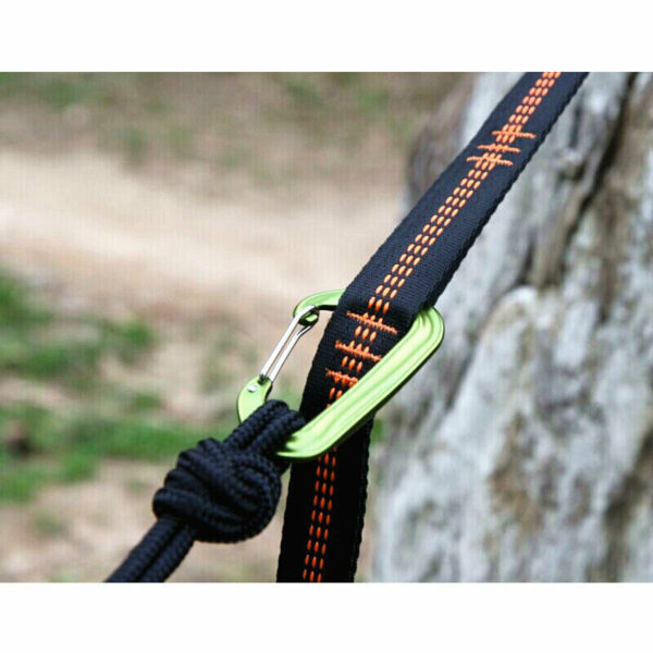 2Pcs Hammock Straps Special Reinforced Polyester Straps 5 Ring High Load-Bearing Barbed Black Outdoor Camping Hammock Straps 4